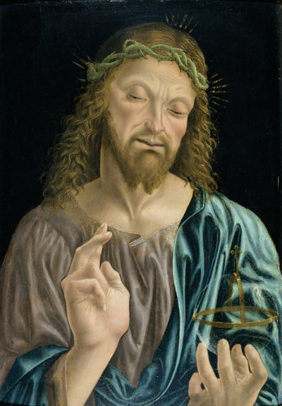 Cristo Salvator Mundi, ca. 1490-94 door Master of the Pala Sforzesca